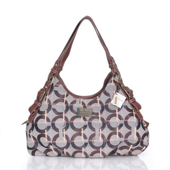 Coach Fashion Signature Medium Coffee Shoulder Bags CEP Coach Fashion Signature Medium Coffee Shoulder Bags CEP